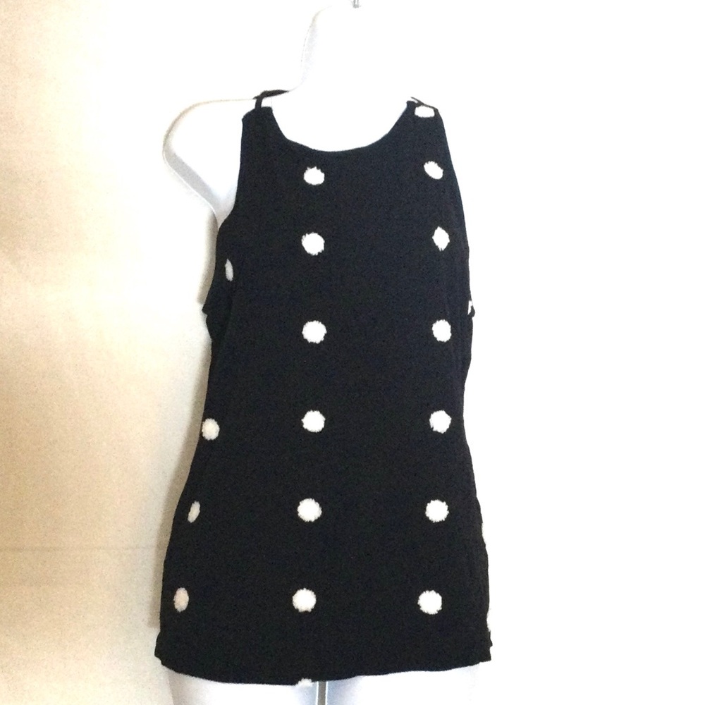 Womens Elings  Black and White Polka Dot tank Top.